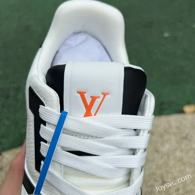 Louis Vuitton Trainer White Black Orange