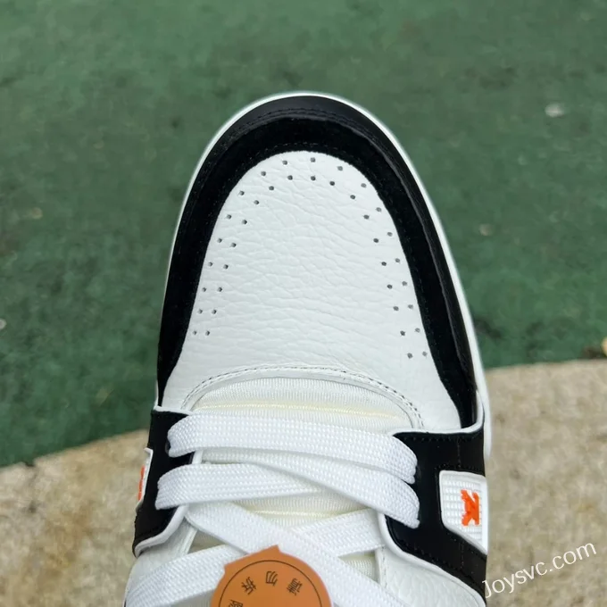 Louis Vuitton Trainer White Black Orange