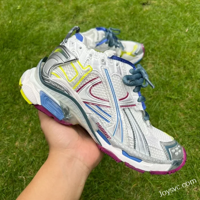 Balenciaga Runner 7.5 White Blue Pink Purple Sneakers