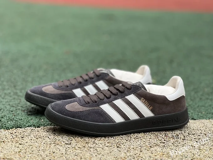 Adidas x Gucci Gazelle Black Brown Retro Sneakers