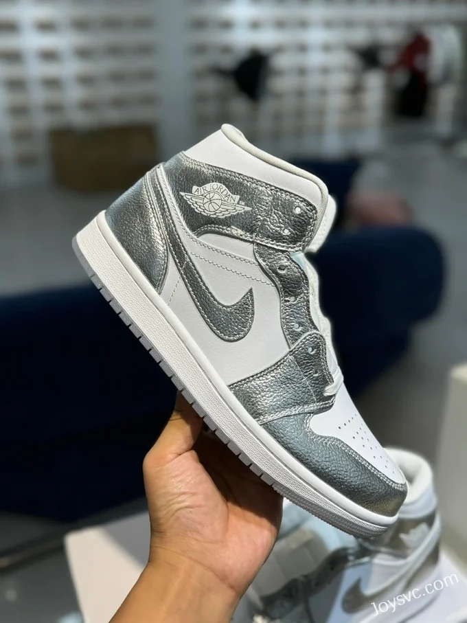 Air Jordan 1 Mid FN5031-100 Silver White Mid-Top