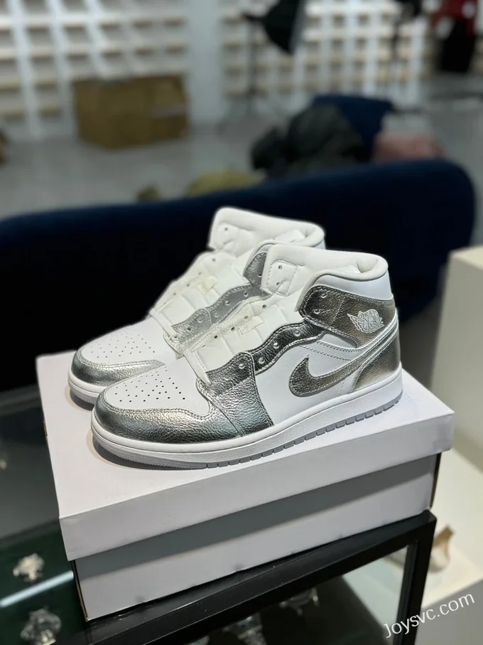 Air Jordan 1 Mid FN5031-100 Silver White Mid-Top