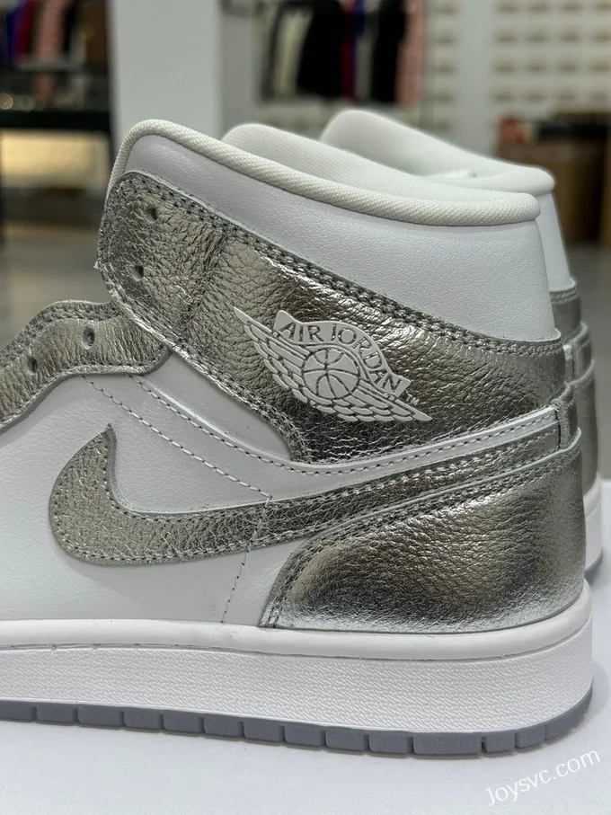 Air Jordan 1 Mid FN5031-100 Silver White Mid-Top