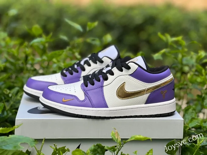 Air Jordan 1 Low DC2024-028 White Purple Gold Lakers Kobe Retro