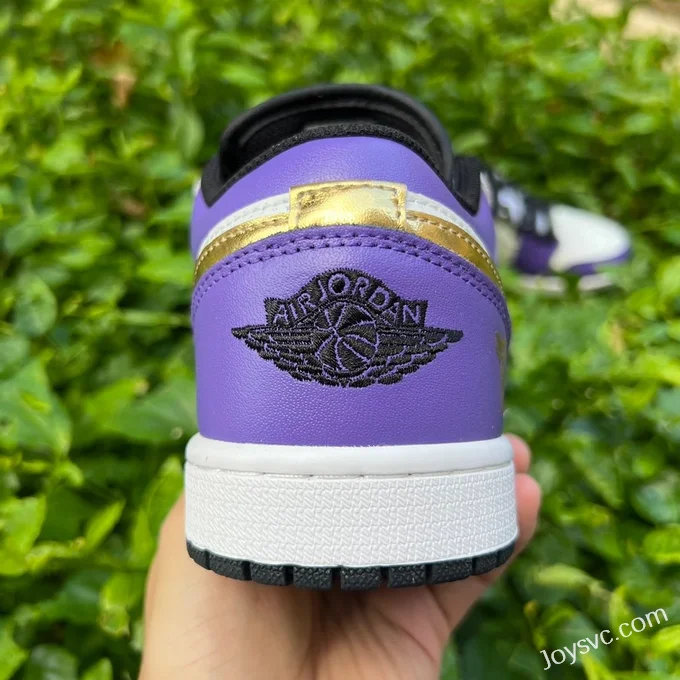 Air Jordan 1 Low DC2024-028 White Purple Gold Lakers Kobe Retro