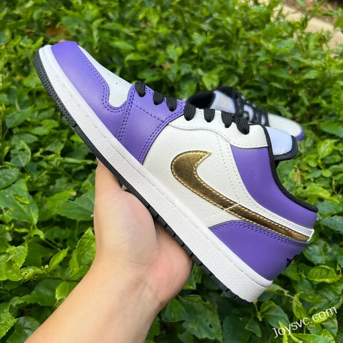 Air Jordan 1 Low DC2024-028 White Purple Gold Lakers Kobe Retro