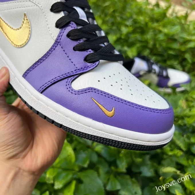 Air Jordan 1 Low DC2024-028 White Purple Gold Lakers Kobe Retro