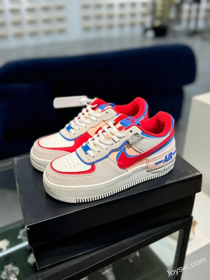 Nike Air Force 1 Shadow Grey Red Blue CU8591-100