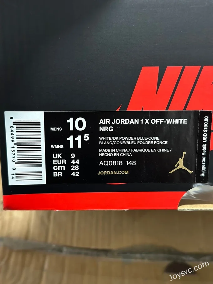 LJR AJ1 Off-White UNC Blue White