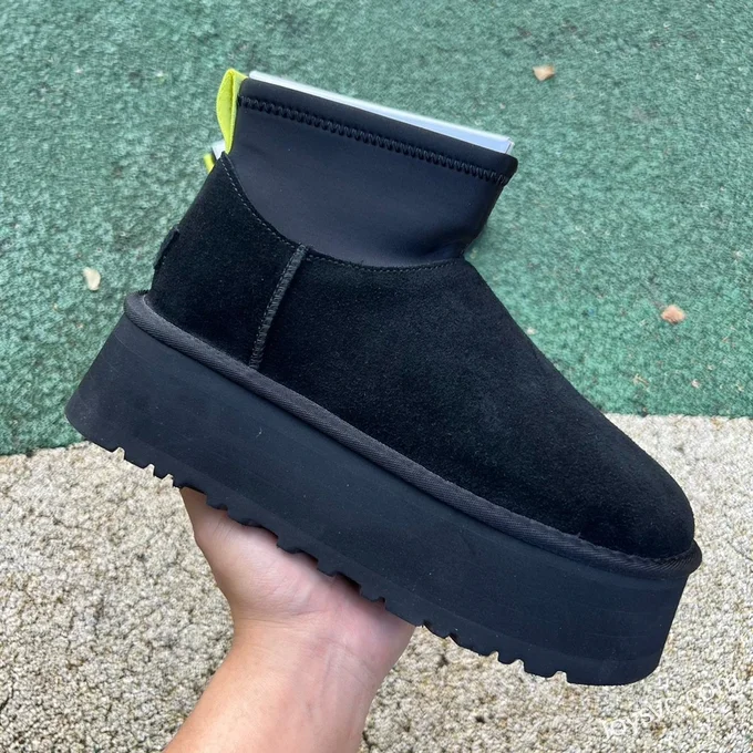 UGG Thick Sole Black Mid Top Boots