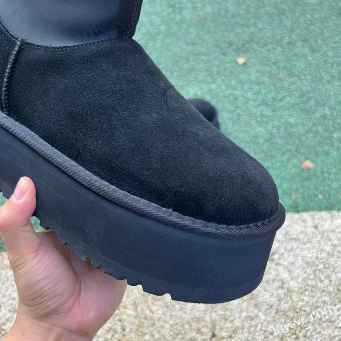 UGG Thick Sole Black Mid Top Boots