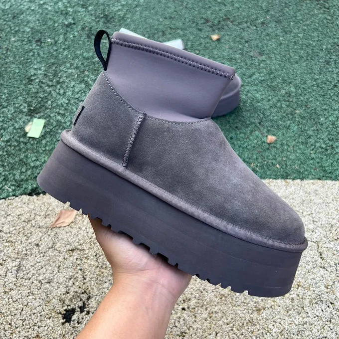 UGG Thick Sole Grey Mid Top Boots