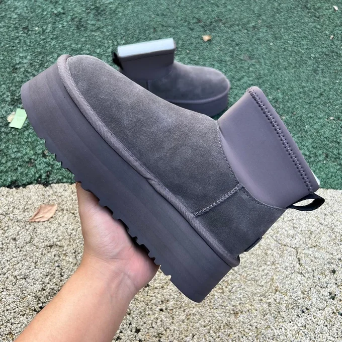 UGG Thick Sole Grey Mid Top Boots