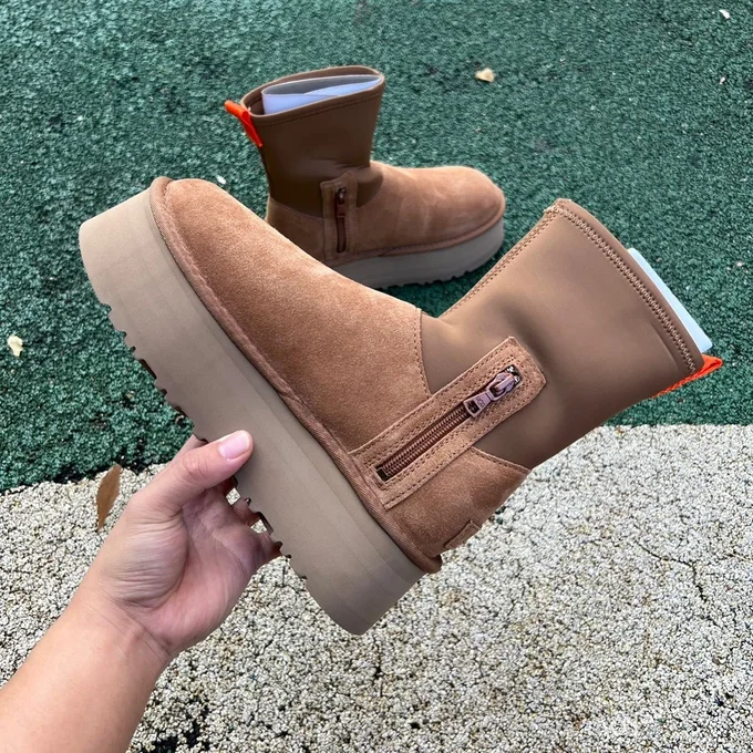 UGG Chestnut Thick Sole High Top Zip Boots