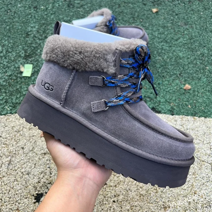 UGG Thunder Grey Thick Sole Fur Boots