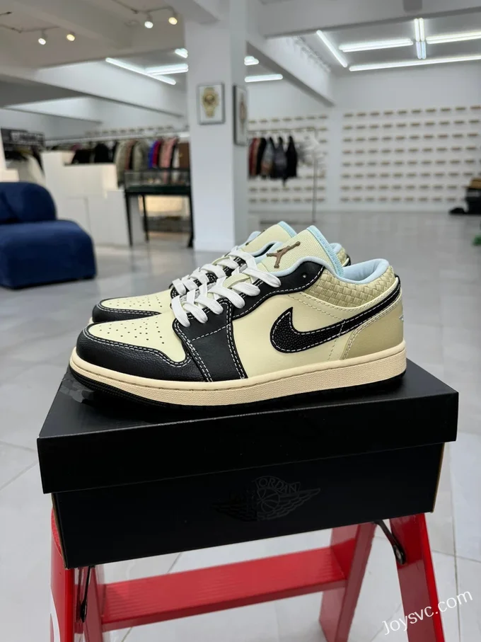 Air Jordan 1 Low Woven Beige Black HQ3437-101