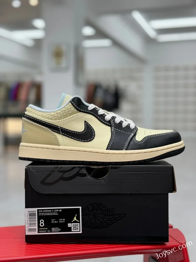 Air Jordan 1 Low Woven Beige Black HQ3437-101