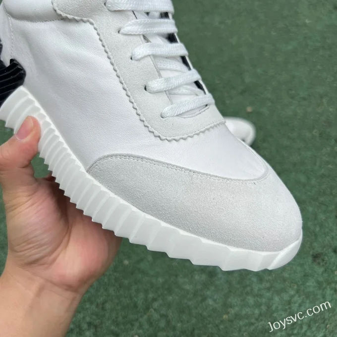 Hermes Bouncing Leather White Black Sneakers