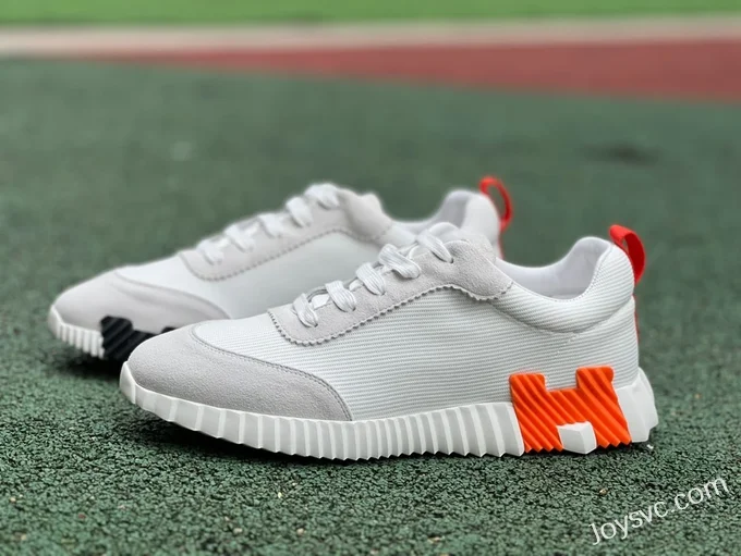 Hermes Bouncing Mesh White Orange Sneakers