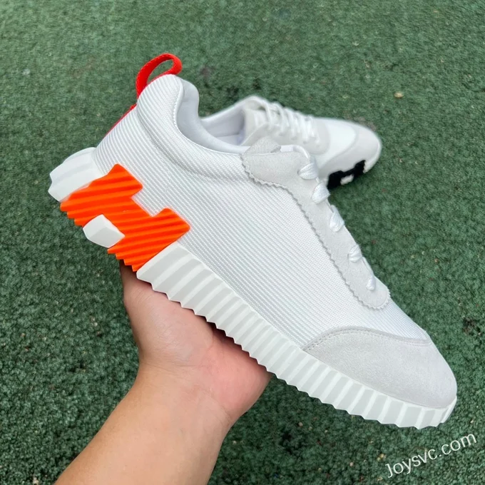 Hermes Bouncing Mesh White Orange Sneakers