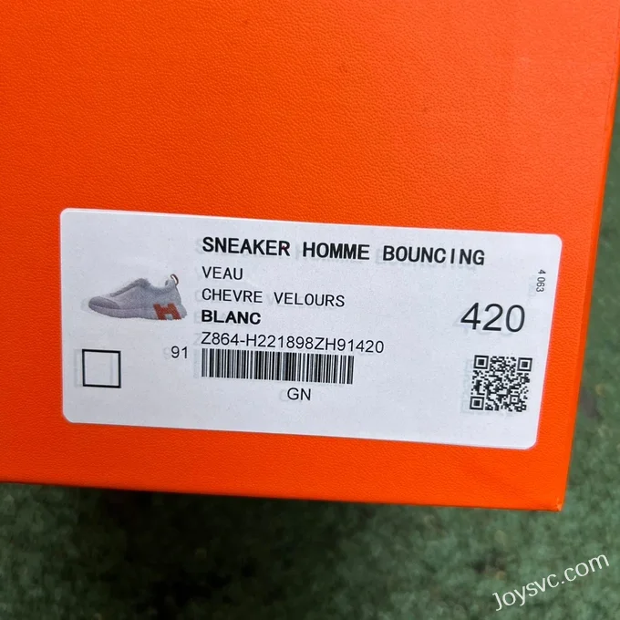 Hermes Bouncing Mesh White Orange Sneakers