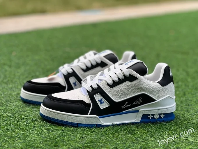 Louis Vuitton Trainer Black White Blue Y Version