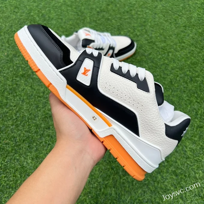 Louis Vuitton Trainer Black White Orange Y Version