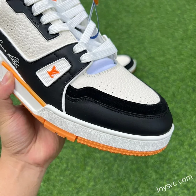 Louis Vuitton Trainer Black White Orange Y Version