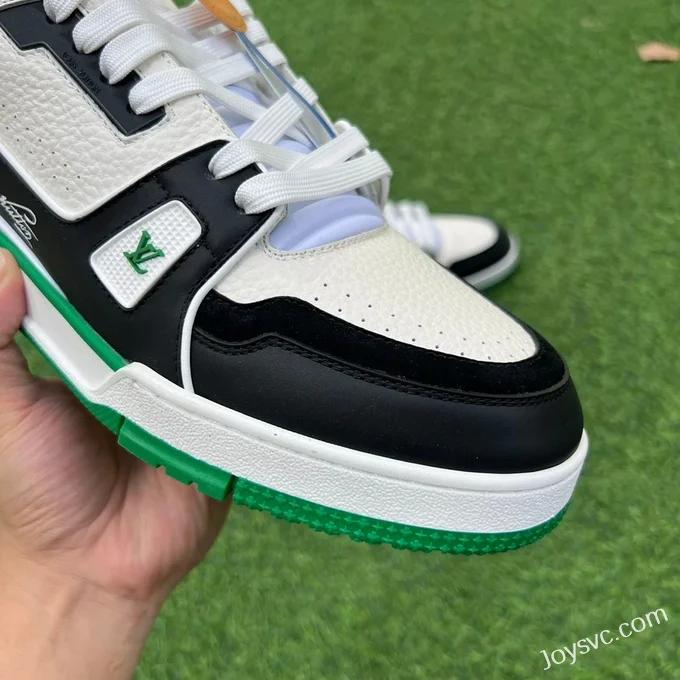 Louis Vuitton Trainer Black White Green Y Version