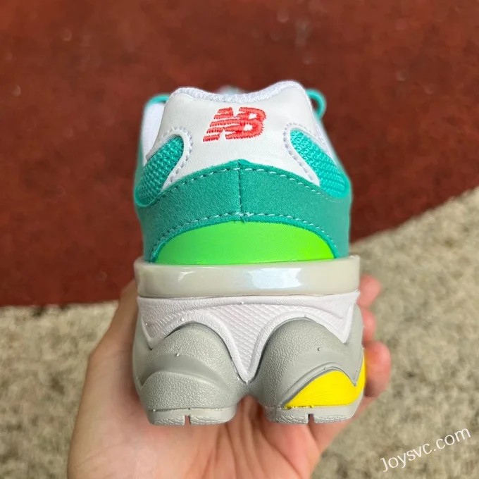 New Balance 9060 White Aqua Green Kids Retro Running Shoes U9060DBT