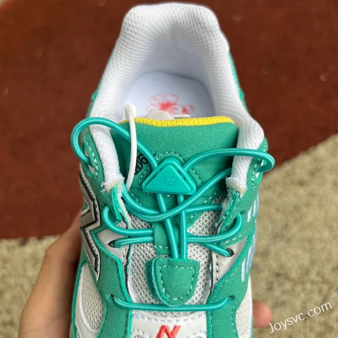 New Balance 9060 White Aqua Green Kids Retro Running Shoes U9060DBT