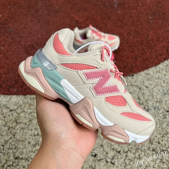 New Balance 9060 Pink Kids Retro Running Shoes U9060JF