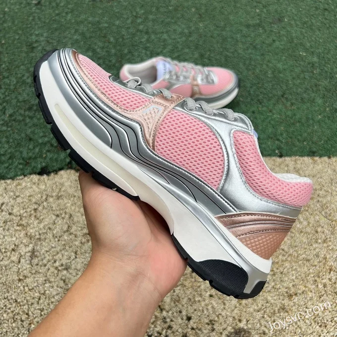 CHANEL Thick Sole Low-Top Shoes in Pink and Silver