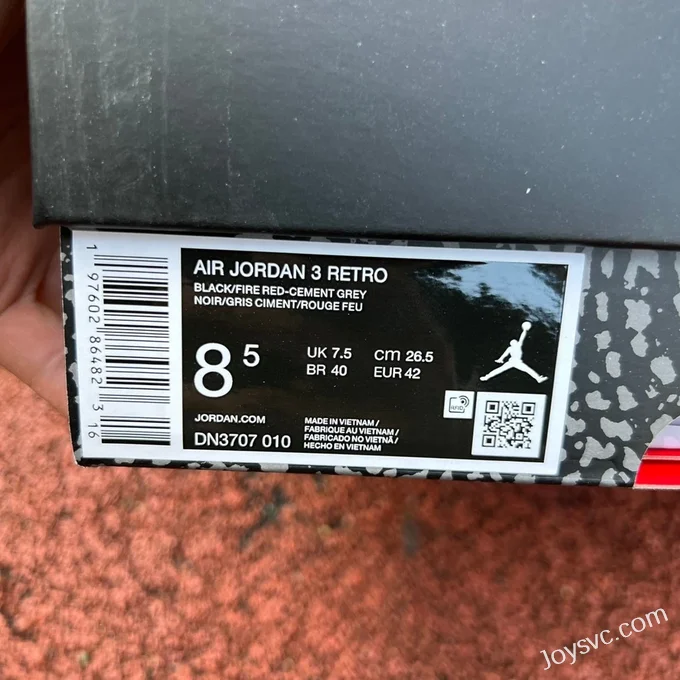 Air Jordan 3 Black Cement Reimagined DN3707-010