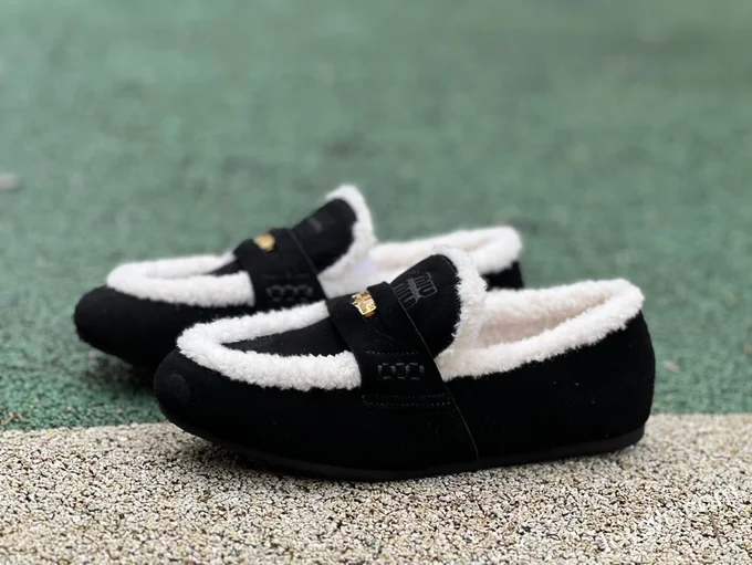 MIU MIU Cotton Shoes Black White