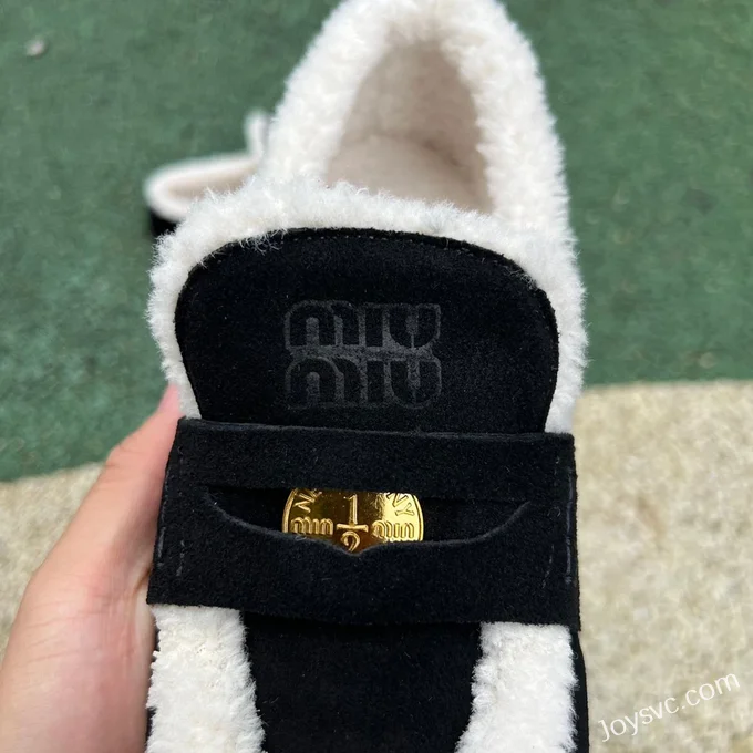 MIU MIU Cotton Shoes Black White