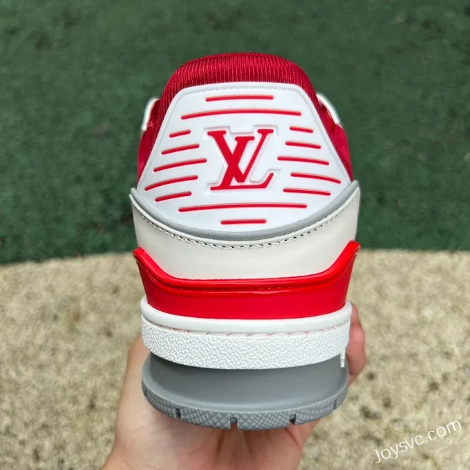 Louis Vuitton Trainer White Red Grey