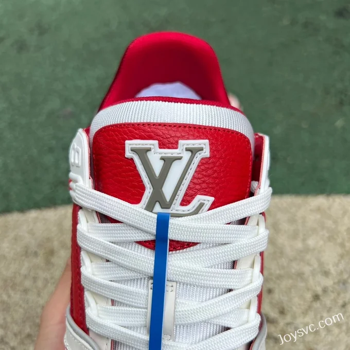 Louis Vuitton Trainer White Red Grey