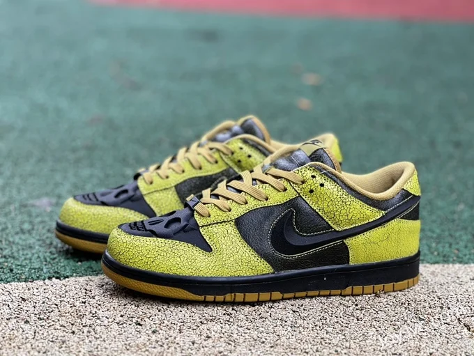 Pure Original Nike Dunk Low Halloween Green Black Retro Sneakers HV6103-300