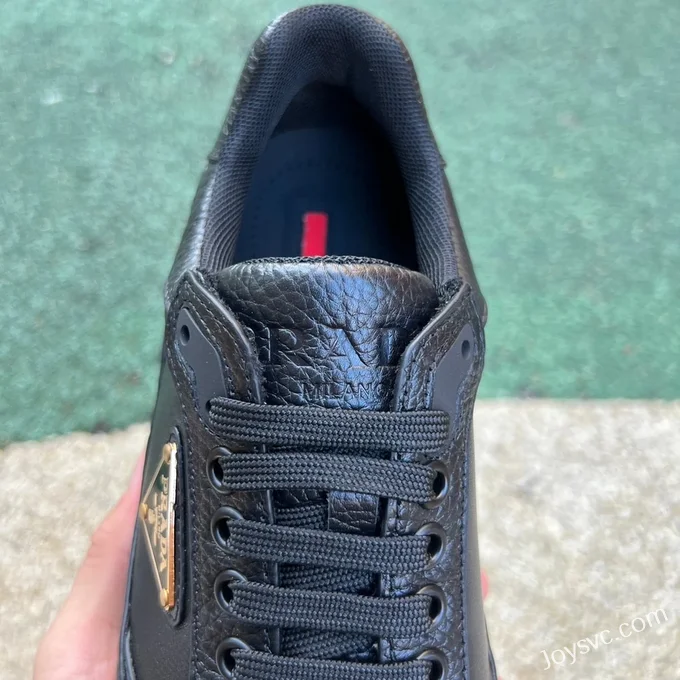 PRADA Sheep Leather Black Low Top Sneakers