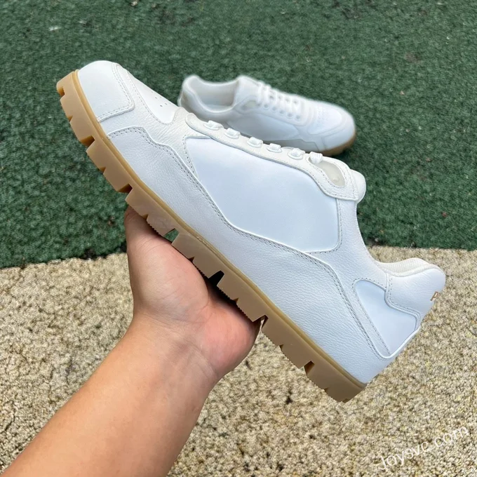 PRADA Sheep Leather White Low Top Sneakers