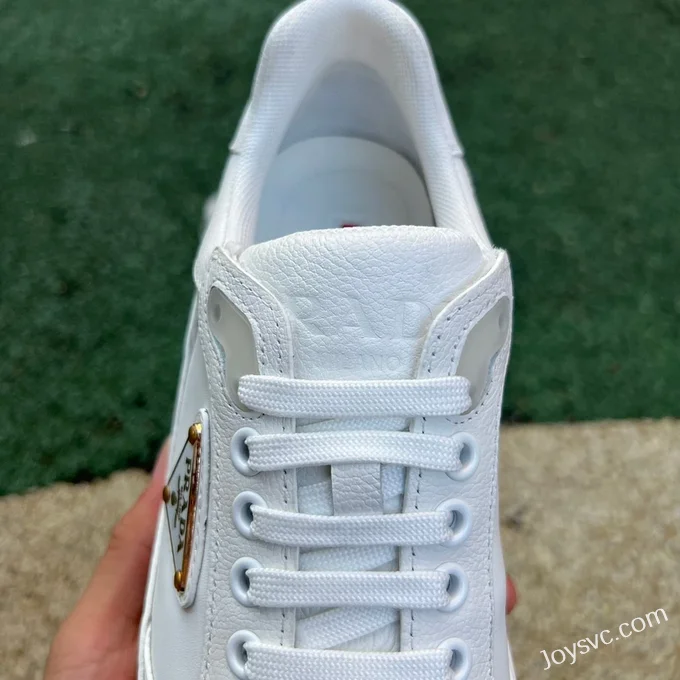 PRADA Sheep Leather White Low Top Sneakers