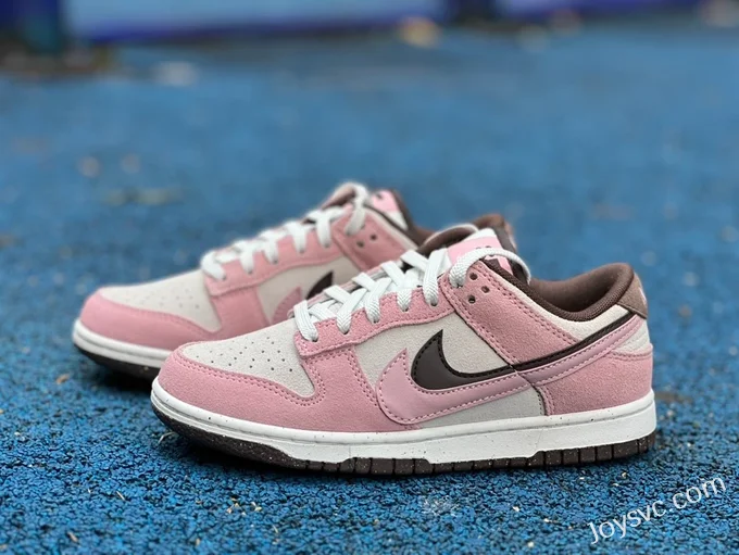 Nike Dunk Low Pink Brown Double Hook Casual Sneakers HV1799-161