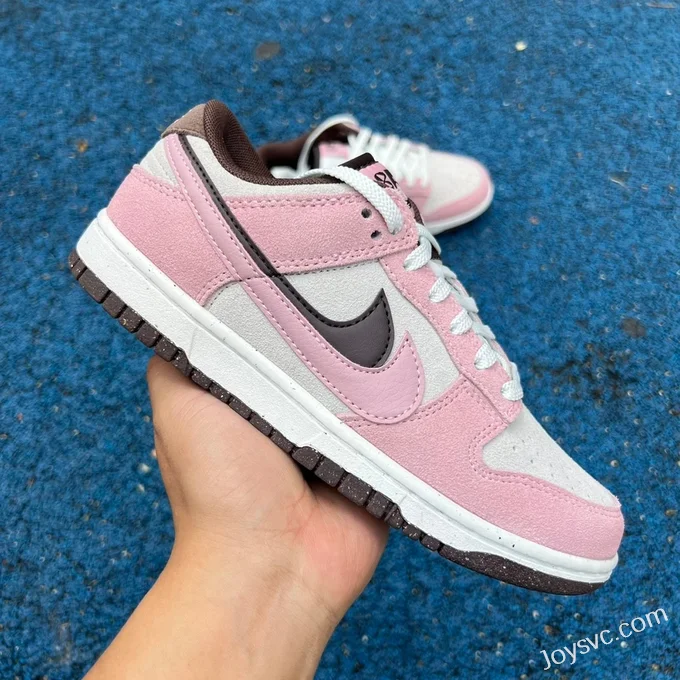 Nike Dunk Low Pink Brown Double Hook Casual Sneakers HV1799-161