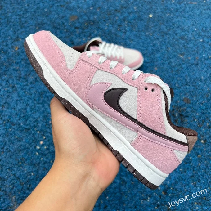 Nike Dunk Low Pink Brown Double Hook Casual Sneakers HV1799-161