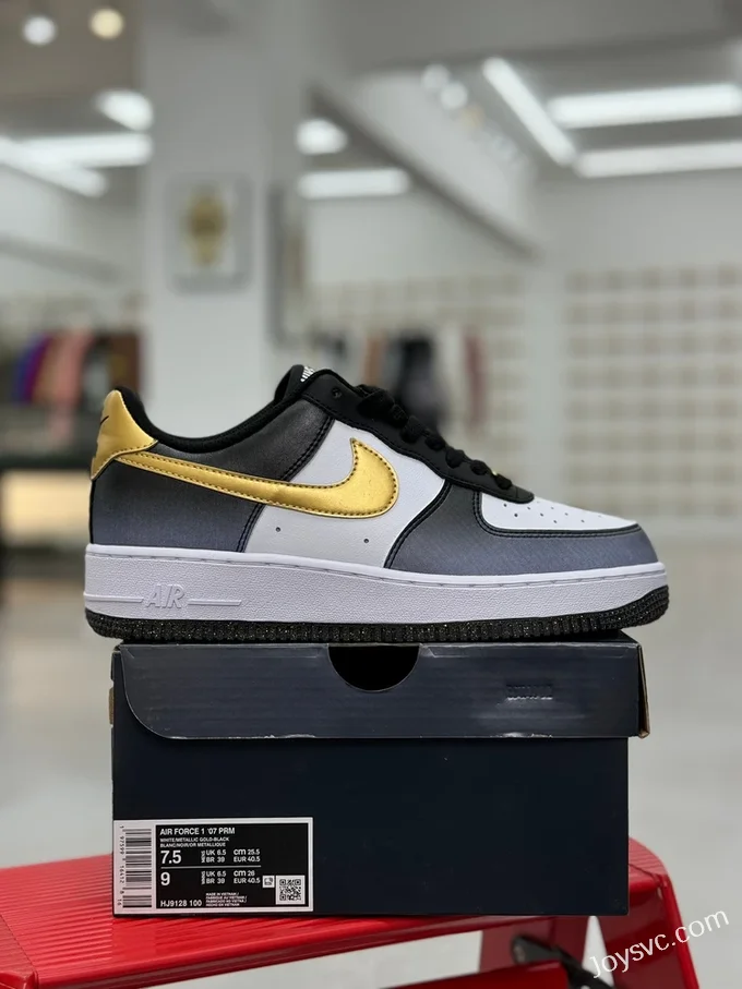 Nike Air Force 1 White Black Gold HJ9128-100