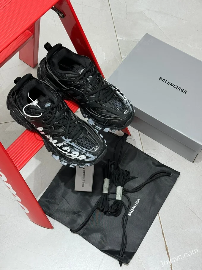 Balenciaga Paris 4.0 Track Logo Graffiti Sneakers