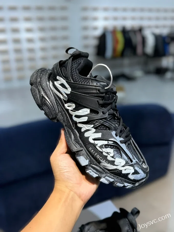 Balenciaga Paris 4.0 Track Logo Graffiti Sneakers