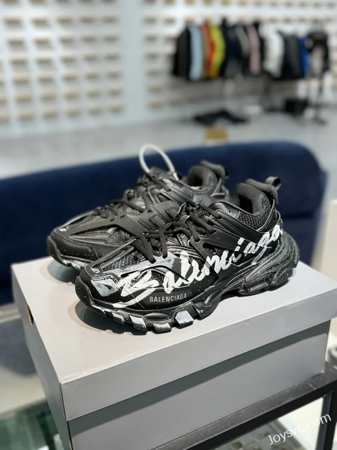 Balenciaga Paris 4.0 Track Logo Graffiti Sneakers