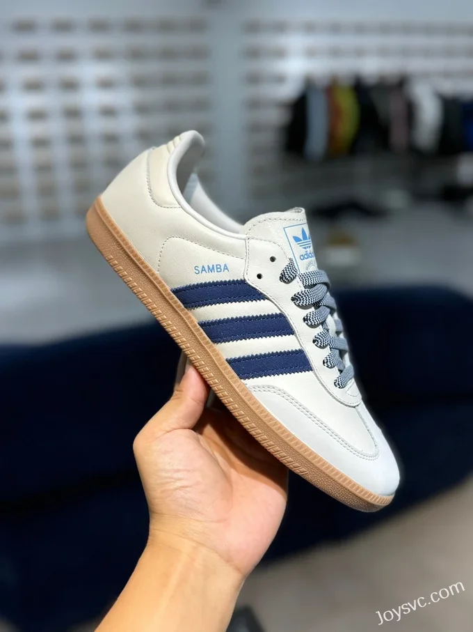 Adidas Samba White Blue Retro Sneakers JI3907